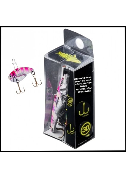 Uyguna-Yakala 15G 55MM- Titreşim Yem -Gül Parıltısı- Uv BOYALI-YEM.744