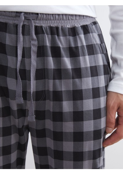 Yeni Sezon Standart Kalıp Ekose Erkek Pijama Alt modelleri