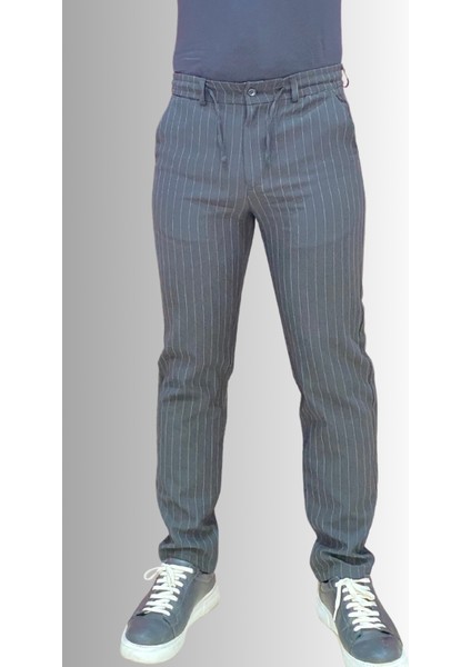 Jagger Erkek Pantolon Likralı Bağcık Detaylı Klasik Erkek Jogger Kumaş Pantolon