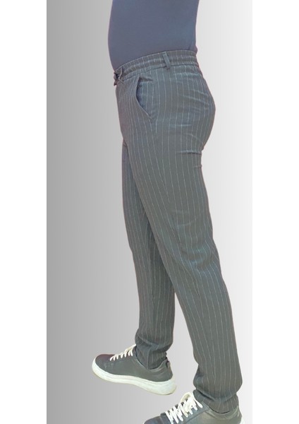 Jagger Erkek Pantolon Likralı Bağcık Detaylı Klasik Erkek Jogger Kumaş Pantolon