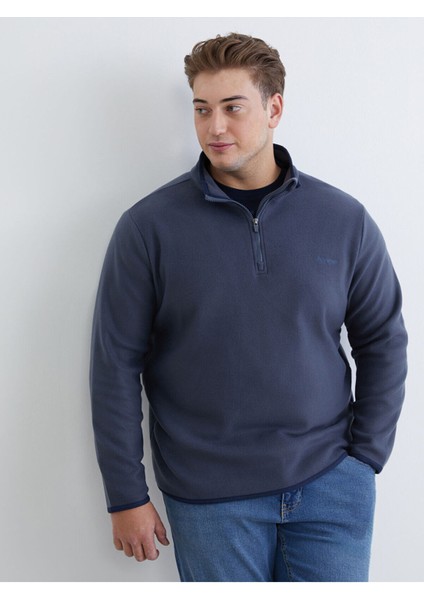 Peak Yeni Sezon Dik Yaka Uzun Kollu Polar Erkek Pijama Üst