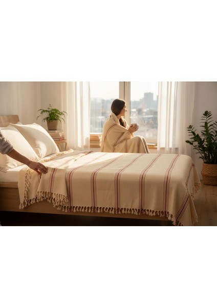 %100 Pamuk Çift Kişilik Püsküllü Pike, Yatak Örtüsü 160X220 cm modelleri