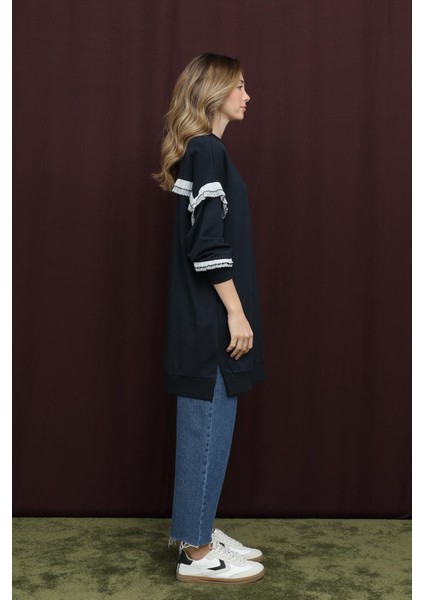 10718 2 Ip Kumaş Fırfır Detaylı Sweatshirt fırsatları