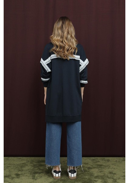 10718 2 Ip Kumaş Fırfır Detaylı Sweatshirt indirimleri