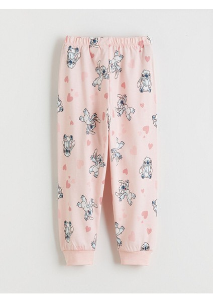 Özmarka Yeni Sezon Bisiklet Yaka Stitch Baskılı Kız Çocuk Pijama Takımı