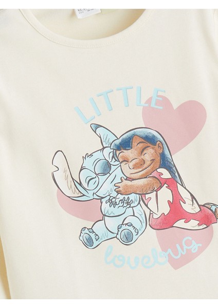 Özmarka Yeni Sezon Bisiklet Yaka Stitch Baskılı Kız Çocuk Pijama Takımı modelleri