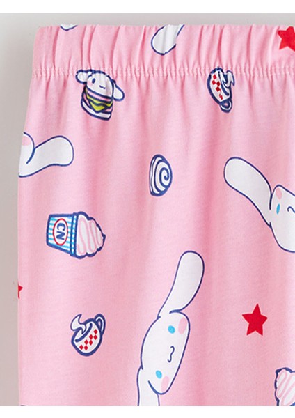 Peak Yeni Sezon Bisiklet Yaka Cinnamoroll Baskılı Kız Çocuk Pijama Takımı