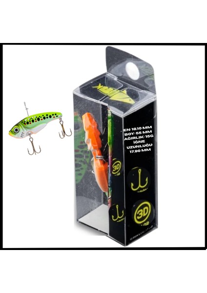 Uyguna-Yakala 15G 55MM- Titreşim Yem Ateş Solungacı- Uv BOYALI-YEM.751