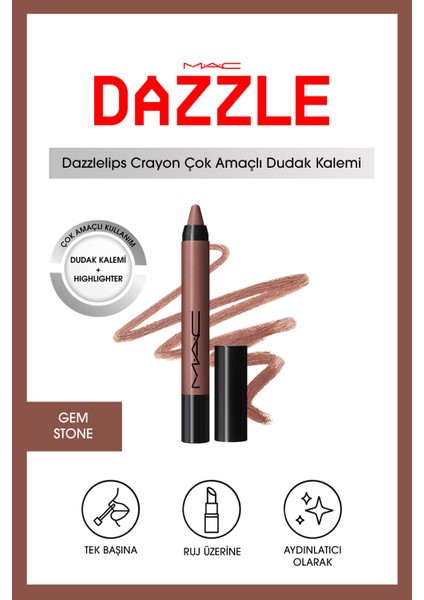 Dazzlelip Crayon Işıltılı Dudak Kalemi - Gem Stone
