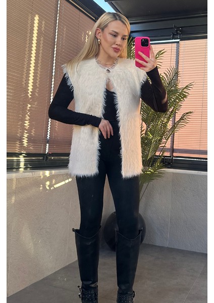 Tek Düğmeli Sakallı Ekru Yelek indirimleri