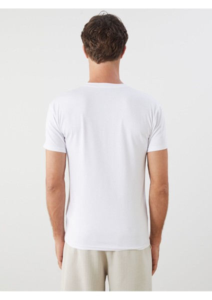 Bisiklet Yaka Kısa Kollu Erkek Pijama Üst fırsatları