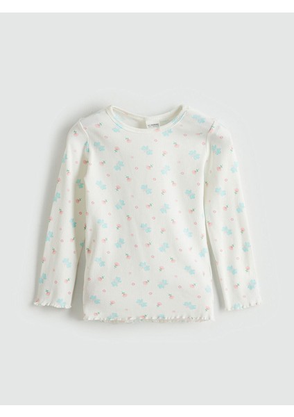 Bisiklet Yaka Çiçekli Kız Çocuk Pijama Takımı indirimleri