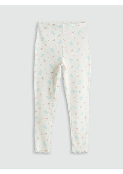 Bisiklet Yaka Çiçekli Kız Çocuk Pijama Takımı