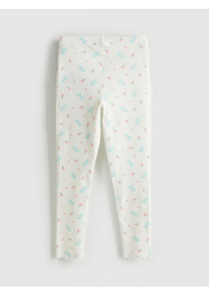 Bisiklet Yaka Çiçekli Kız Çocuk Pijama Takımı