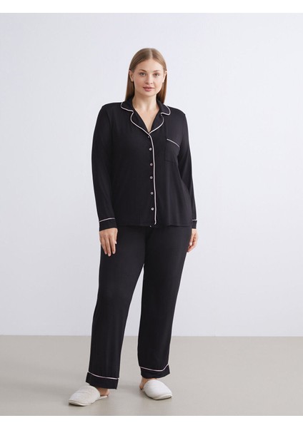 Artı Yeni Sezon Gömlek Yaka Kadın Pijama Takımı