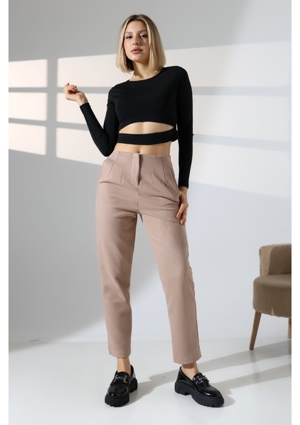 Kadın Pensli Süet Pantolon/havuç Paça Yumuşak Dokulu Pantolon indirimleri