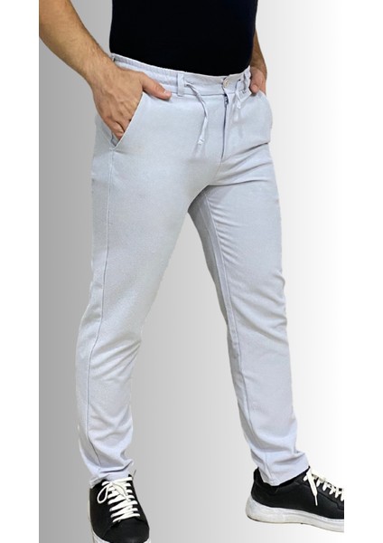 Jagger Erkek Pantolon Likralı Bağcık Detaylı Klasik Erkek Jogger Kumaş Pantolon
