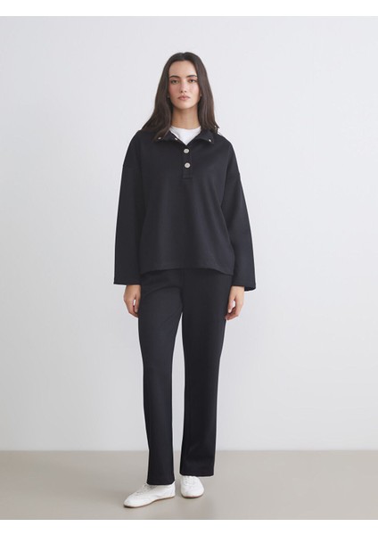 Yeni Sezon Beli Lastikli Geniş Paça Kadın Eşofman Altı