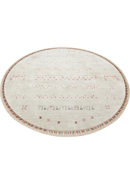 Milas 06 Beıge Q Uşaklı Kadınların Yoğun El Emeği ile Dokuduğu %100 Doğal Tencel Tezgah Halısı