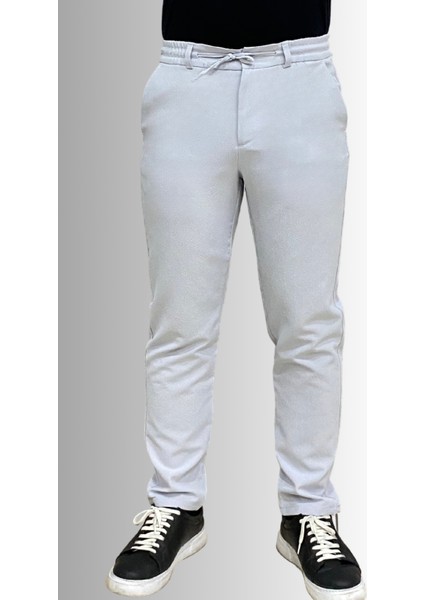 Jagger Erkek Pantolon Likralı Bağcık Detaylı Klasik Erkek Jogger Kumaş Pantolon