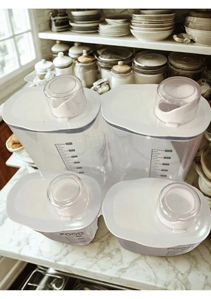 Silikon Kapaklı Ölçülü Saklama Kapları 4’lü Set | 2 Küçük 2 Büyük | Sızdırmaz ve Çok Amaçlı fiyatları