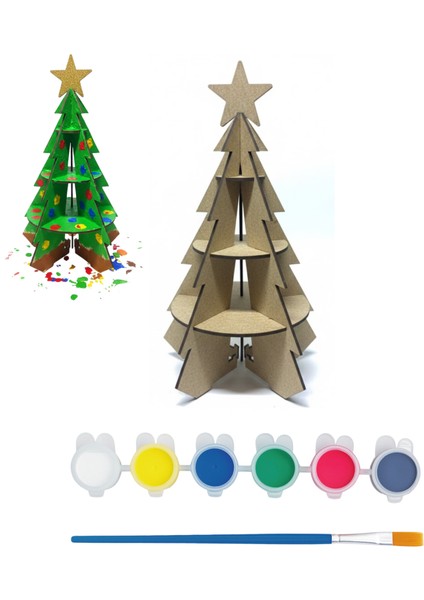 Noel & Yılbaşı Ağaç Boyama Kiti – Okul Öncesi Aktivite