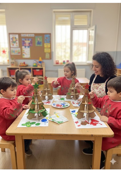 Ahşap Yeni Yıl Ağaç Dekor Kiti – Boyama & Tasarım Seti fırsatları