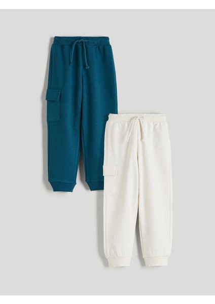 Yeni Sezon Beli Lastikli Erkek Çocuk Jogger Eşofman Altı 2'li