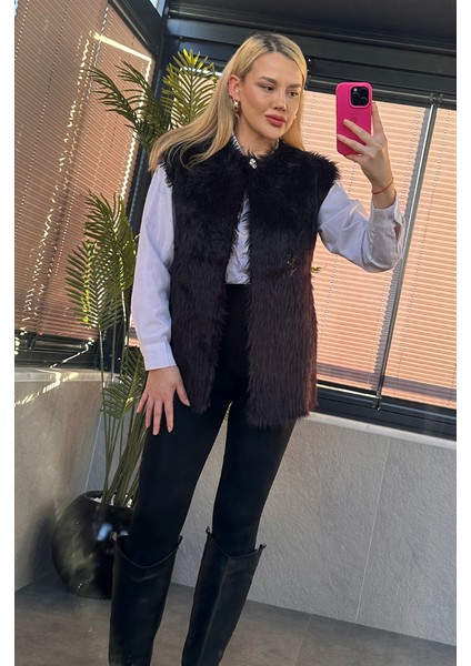 Tek Düğmeli Sakallı Siyah Yelek fırsatları