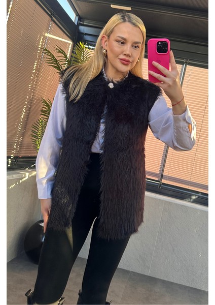 Tek Düğmeli Sakallı Siyah Yelek indirimleri