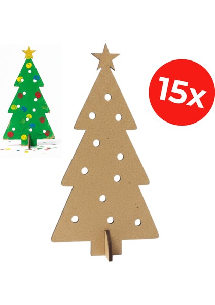 Ahşap Christmas Çam Ağacı Tasarım Kiti – Boyama & Süsleme Etkinliği