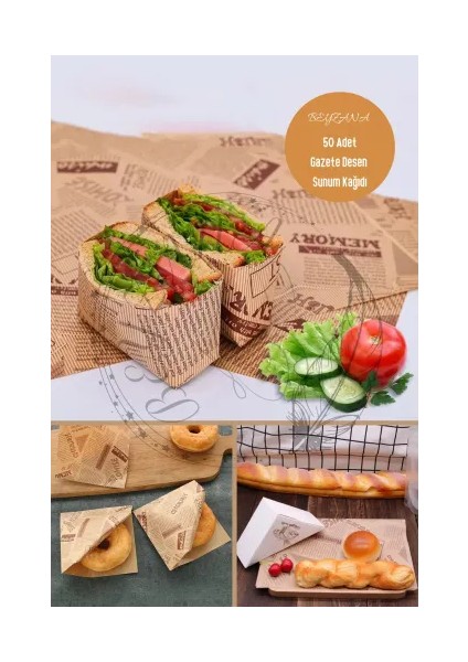 Gazete Desenli Sunum Kağıdı 50 Adet fiyatları