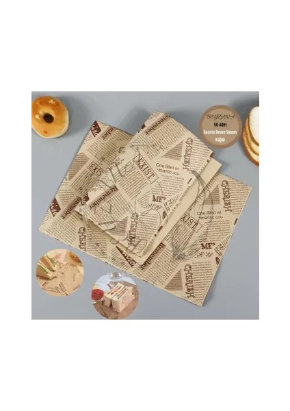 Gazete Desenli Sunum Kağıdı 50 Adet modelleri