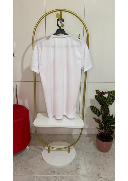 Mikro Kumaş Beyaz Sarı-Kırmızı Tasarım Tişört modelleri