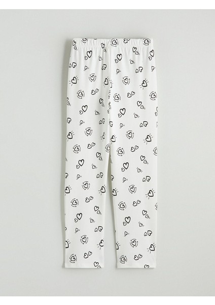 Peak Yeni Sezon Bisiklet Yaka Baskılı Kız Çocuk Pijama Takımı