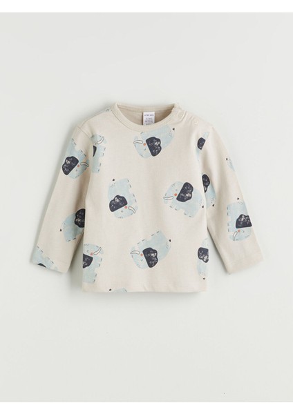 Yeni Sezon Bisiklet Yaka Baskılı Erkek Bebek Pijama Takımı 2'li fırsatları