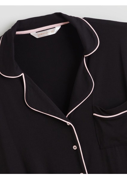 Peak Yeni Sezon Büyük Beden Gömlek Yaka Kadın Pijama Takımı modelleri