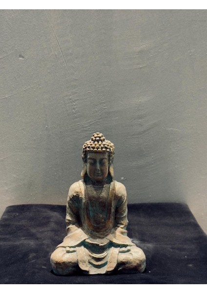 Antik Görünümlü Oturan Buda Heykeli 25×16 cm | Vintage Spiritüel Dekor | Polyester Meditasyon Figürü | Huzur & Denge Sembolü | Ev Ofis Zen Feng Shui Obje modelleri