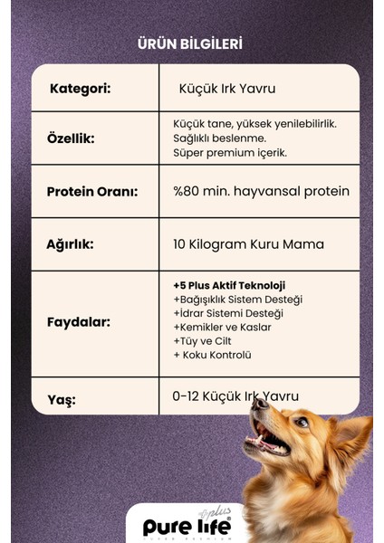Plus Somonlu Küçük Irk Yavru Köpek Maması 10KG fiyatları