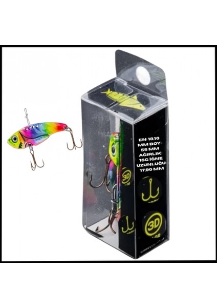 Uyguna-Yakala 15G 55MM- Titreşim Yem -Gökkuşağı Öfkesi- Uv BOYALI-YEM.753