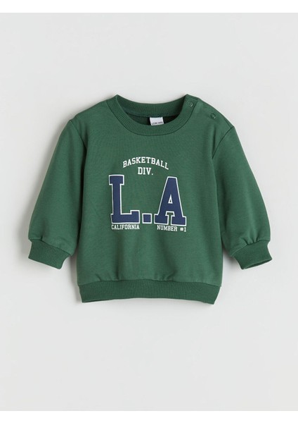 Yeni Sezon Bisiklet Yaka Baskılı Erkek Bebek Sweatshirt ve Eşofman Alt 2'li fiyatları