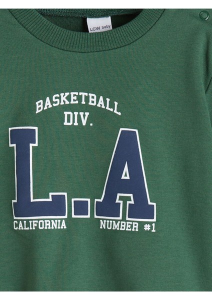 Yeni Sezon Bisiklet Yaka Baskılı Erkek Bebek Sweatshirt ve Eşofman Alt 2'li indirimleri