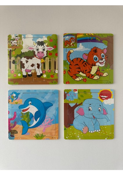 Mini Ahşap Puzzle Seti | Çocuklar Için Eğitici Basit Yapboz