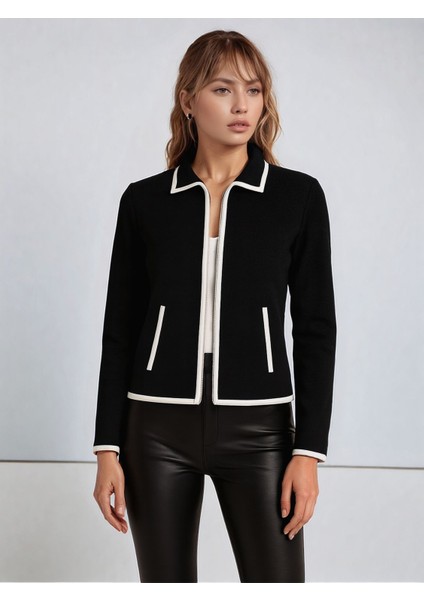 Kadın Fermuarlı Uzun Kol Cepli Spor Şık Tasarım Ceket modelleri