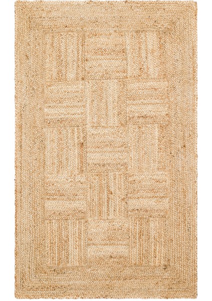 Maldiv 06 Natural Jüt %100 El Dokuma Hasır Halı Antre, Hol, Balkon, Oturma Odası Halısı