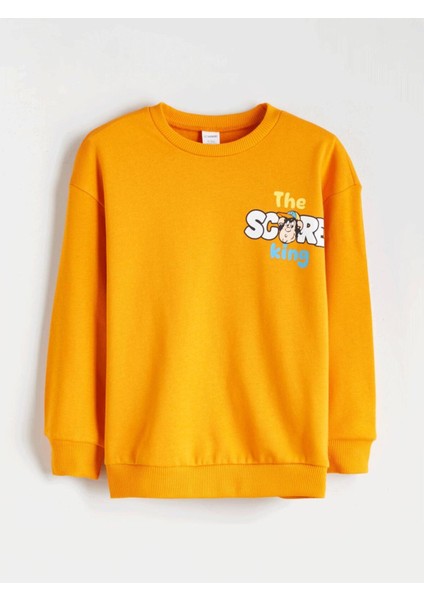 Bisiklet Yaka Nostaljik Maymun Baskılı Erkek Çocuk Sweatshirt