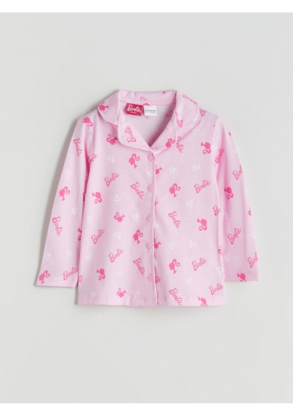 Hilfa Yeni Sezon Barbie Baskılı Gömlek Yaka Kız Çocuk Pijama Takımı fiyatları