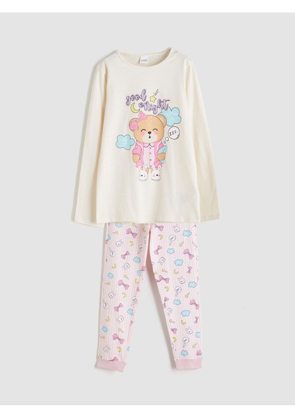 Özmarka Yeni Sezon Bisiklet Yaka Kız Çocuk Pijama Takımı