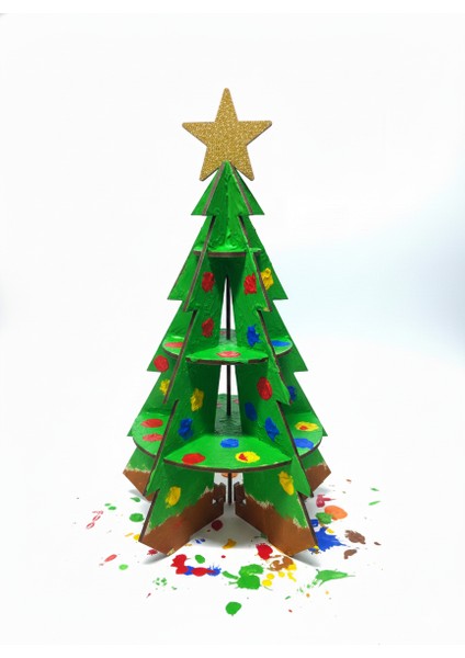 Mini Ahşap Noel Ağacı Kiti – Okul Öncesi Tasarım Etkinliği fiyatları