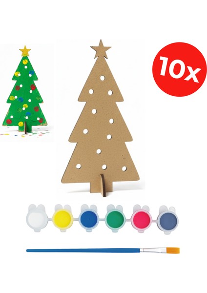 Yılbaşı Dekoratif Ahşap Ağaç Tasarla – Çocuk Aktivite Seti